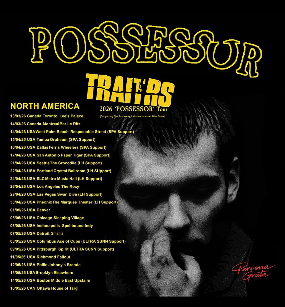 Traitrs The "Possessor" Tour Poster 2026