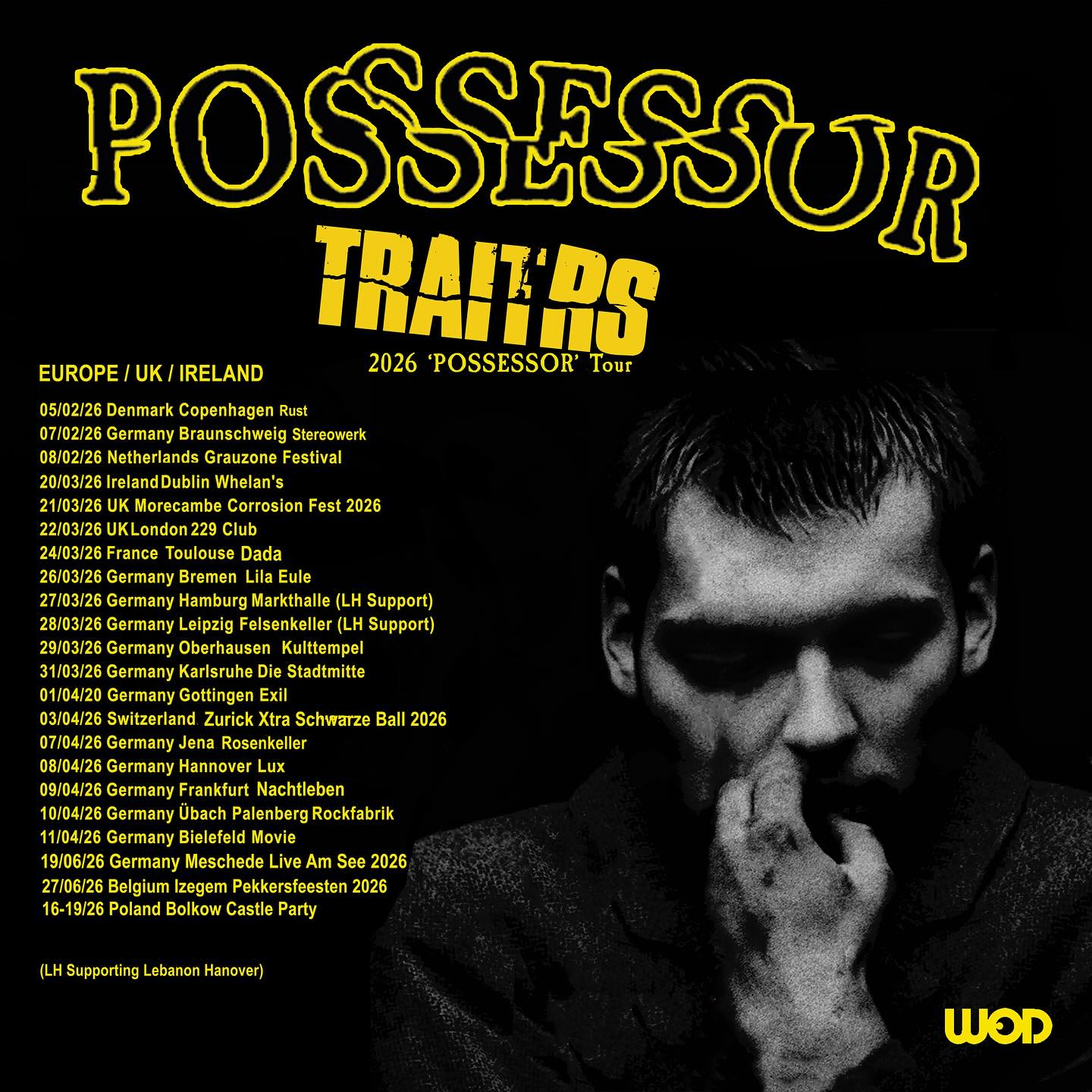 Traitrs The "Possessor" Tour Poster 2026